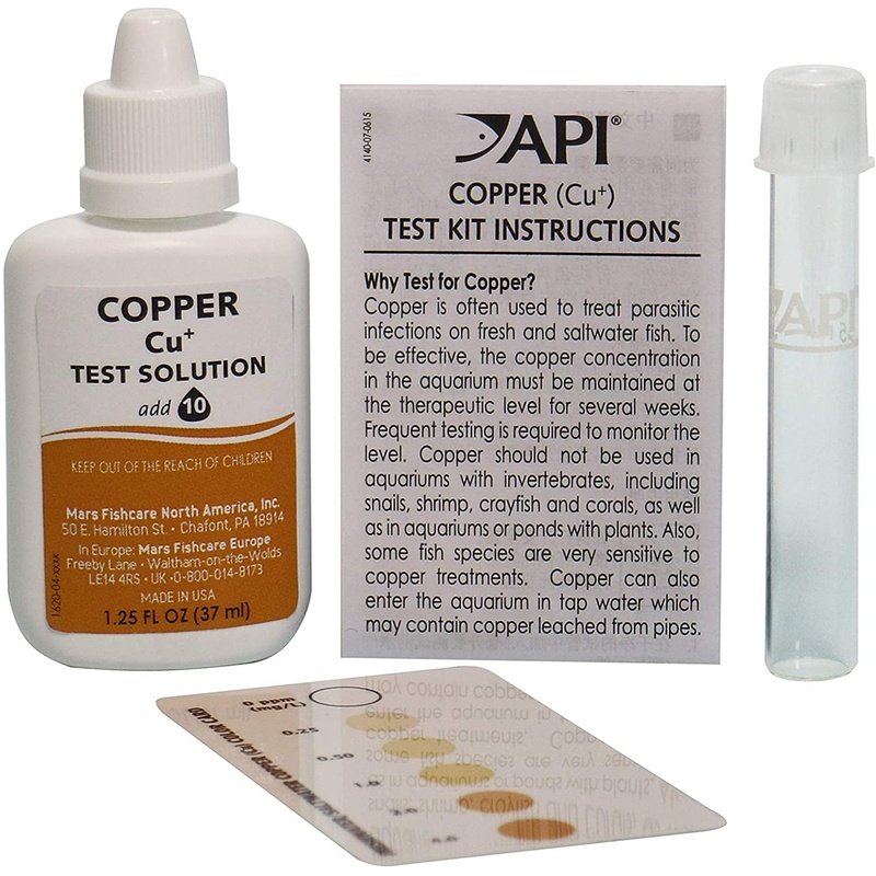 API Copper Cu+ Test Kit Monitor Copper when Medicating in Freshwater and Saltwater Aquariums - Scales & Tails Exotic Pets