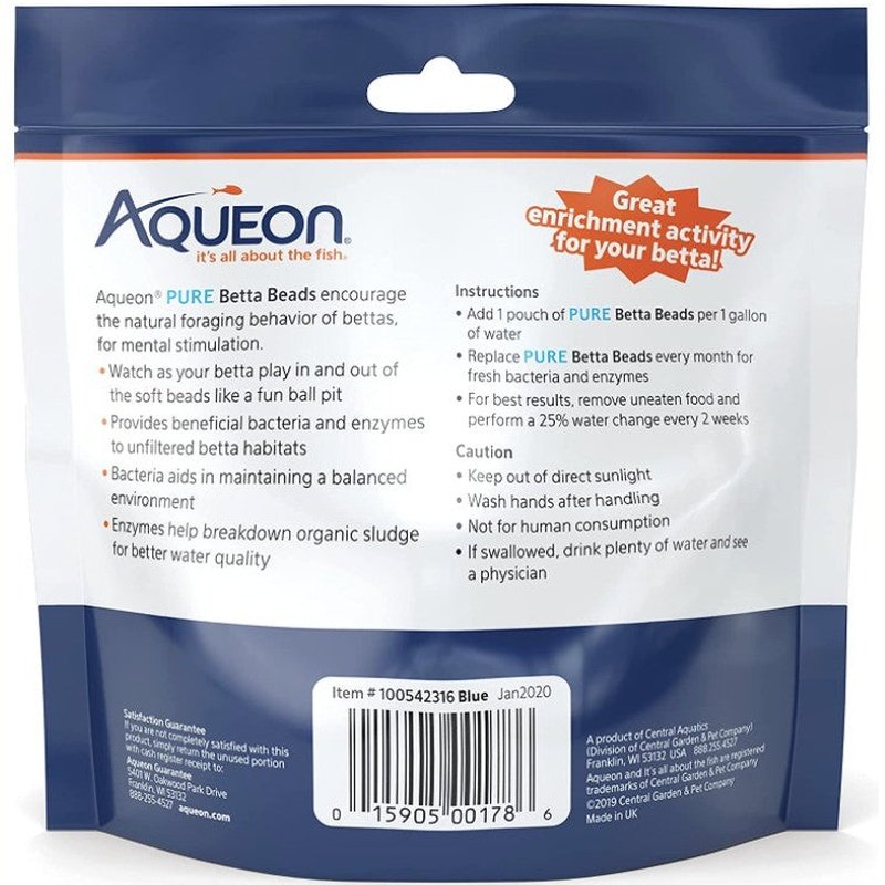 Aqueon Pure Betta Beads Blue - Scales & Tails Exotic Pets