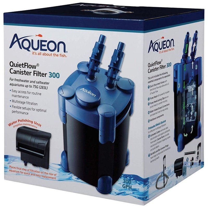 Aqueon QuietFlow Canister Filter for Freshwater and Saltwater Aquariums - Scales & Tails Exotic Pets