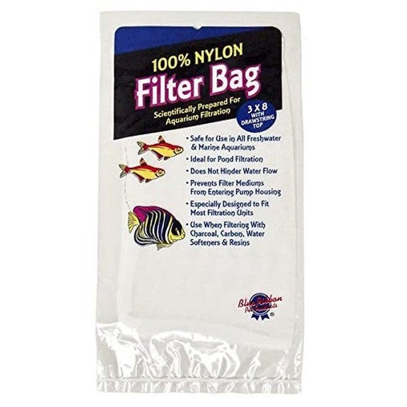 Blue Ribbon Pet 100% Nylon Filter Bag with Drawstring Top for Aquarium Filtration - Scales & Tails Exotic Pets