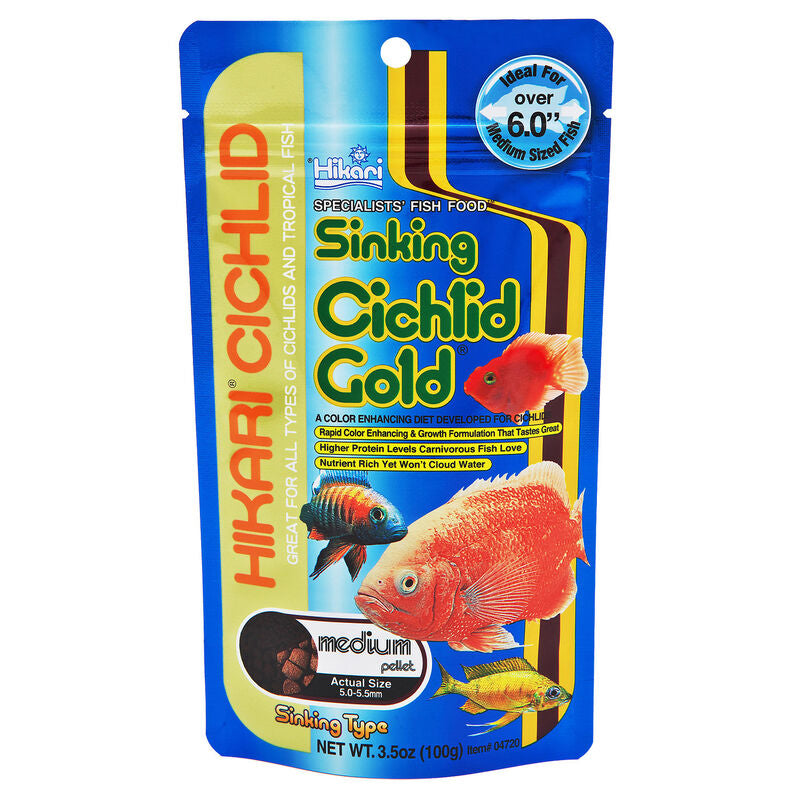 Hikari Sinking Cichlid Gold Medium Pellet Food - Scales & Tails Exotic Pets