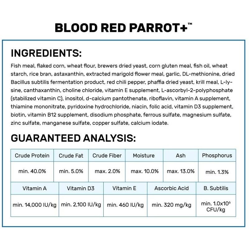 Hikari Blood Red Parrot+ Mini Pellet Food - Scales & Tails Exotic Pets
