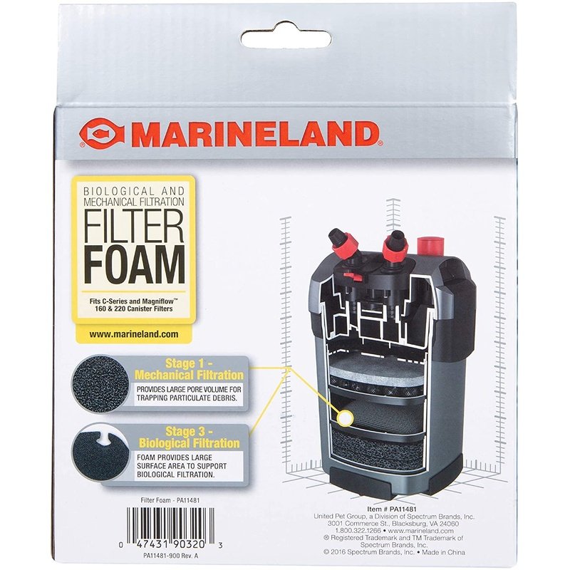 Marineland Rite Size S Filter Foam for Magniflow and C-Series Filters - Scales & Tails Exotic Pets