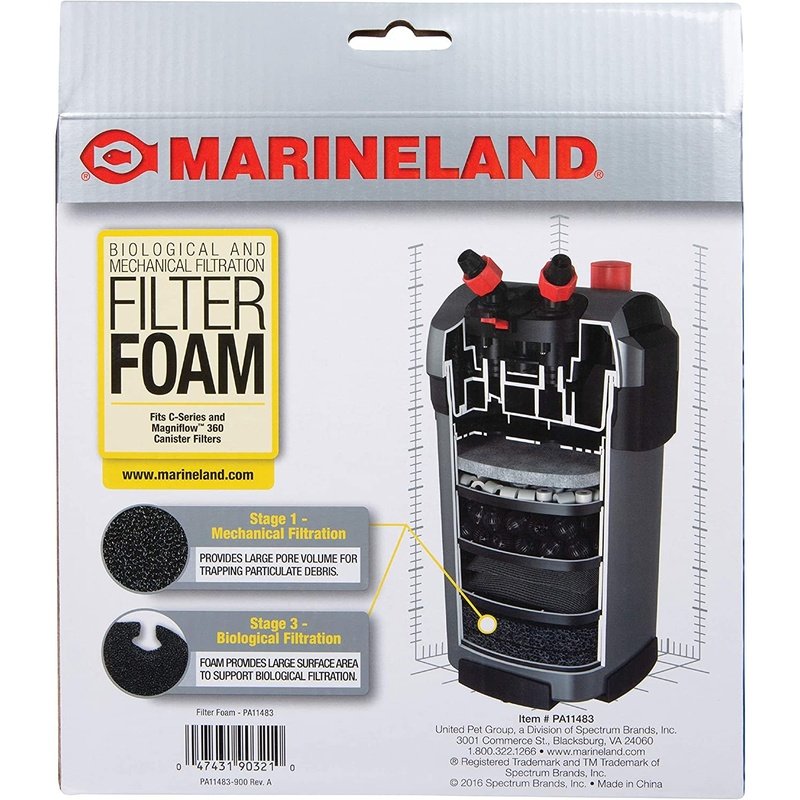 Marineland Rite Size T Filter Foam for Magniflow and C-Series Filters - Scales & Tails Exotic Pets