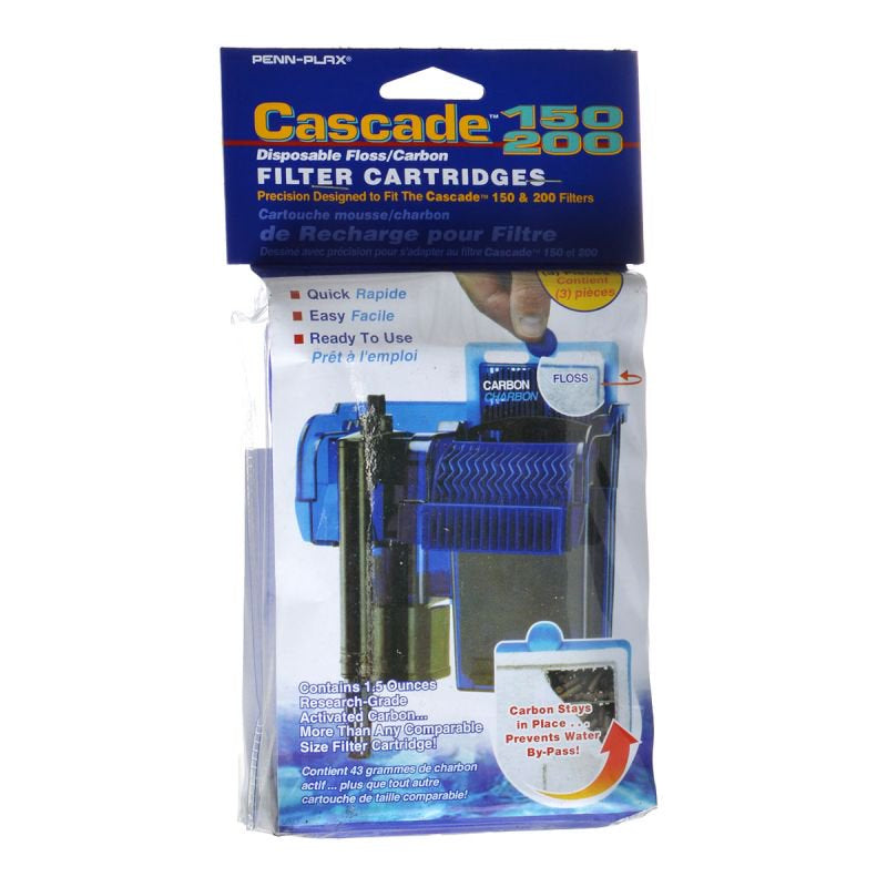 Cascade Disposable Floss/Carbon Filter Cartridges for 150 and 200 Power Filters - Scales & Tails Exotic Pets