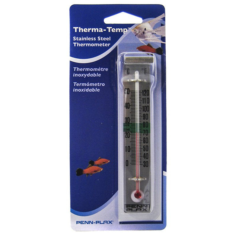 Penn Plax Therma-Temp Stainless Steel Thermometer - Scales & Tails Exotic Pets