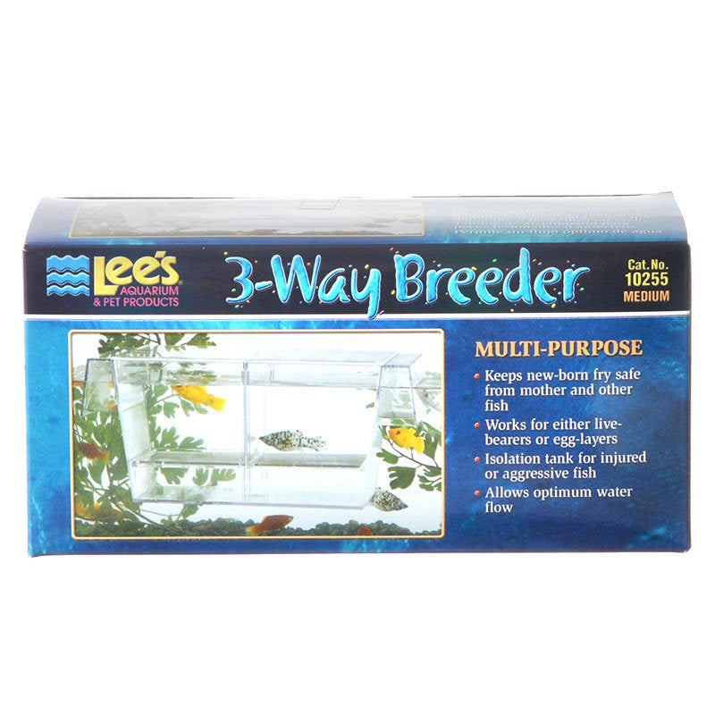 Lees 3-Way Breeder Tank for Live-Bearer or Egg-Layer Aquarium Fish - Scales & Tails Exotic Pets