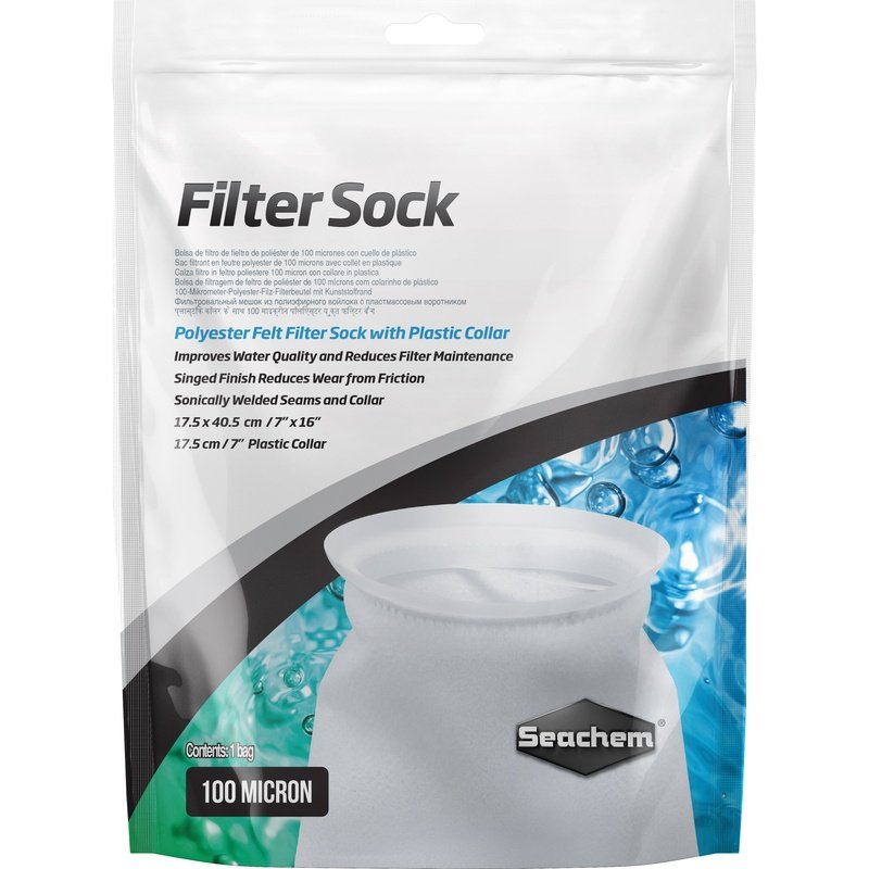 Seachem Filter Sock Polyester Felt Filter Sock with Plastic Collar for Aquariums - Scales & Tails Exotic Pets