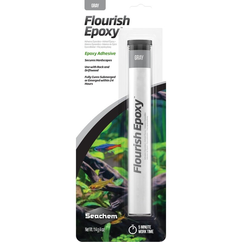 Seachem Flourish Epoxy Gray Adhesive for Securing Hardscapes in Aquariums - Scales & Tails Exotic Pets