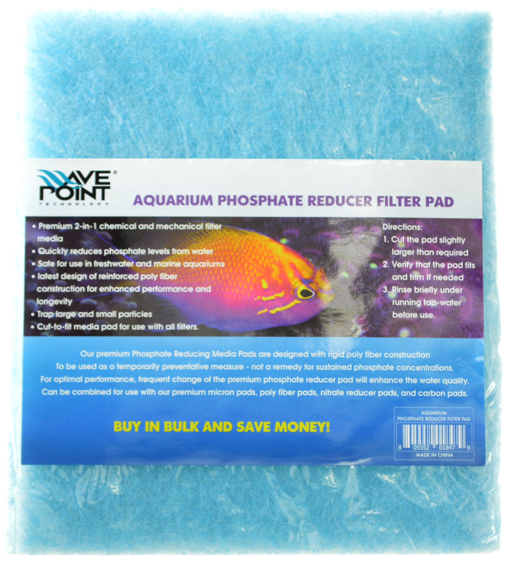 WavePoint Phosphate Reducer Filter Pad for Aquariums - Scales & Tails Exotic Pets